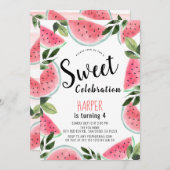 Watermeloen Sweet Celebration Waterverf Kaart (Voorkant / Achterkant)