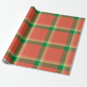 Watermeloen Tartan Cadeaupapier (Uitgerold)
