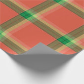 Watermeloen Tartan Cadeaupapier (Hoek)