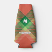 Watermeloen Tartan Fles Koelaar Flesjeskoeler (Voorkant)