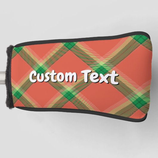 Watermeloen Tartan Golf Head Hoesje Golfheadcover (Voorkant)
