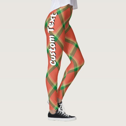 Watermeloen Tartan Leggings (Rechts)