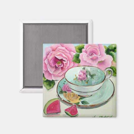 Watermeloen & Theemagneet Magneet (Voorkant / Achterkant)