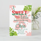 Watermeloen thema baby shower kaart (Staand voorkant)