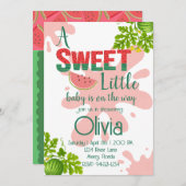 Watermeloen thema baby shower kaart (Voorkant / Achterkant)