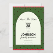 Watermeloen Thema Familie Reünie Rood Groen Save The Date (Voorkant)