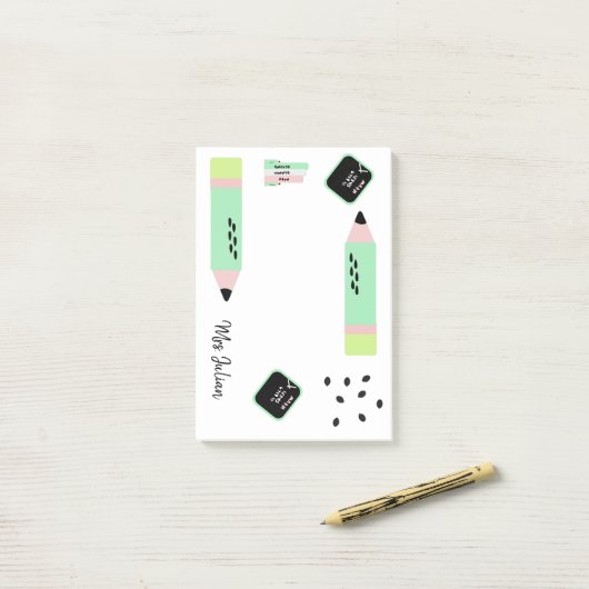 Watermeloen Thema Terug naar School Docenten Naam  Post-it® Notes (Op bureau)