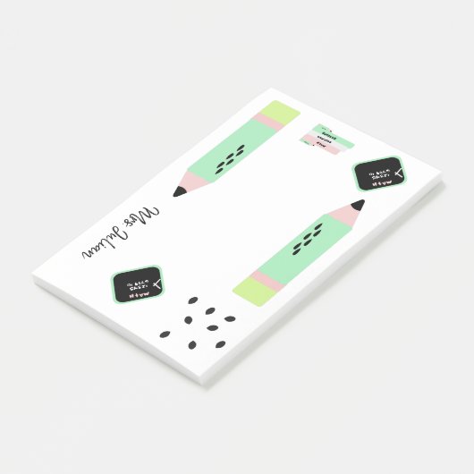 Watermeloen Thema Terug naar School Docenten Naam  Post-it® Notes (Schuin)