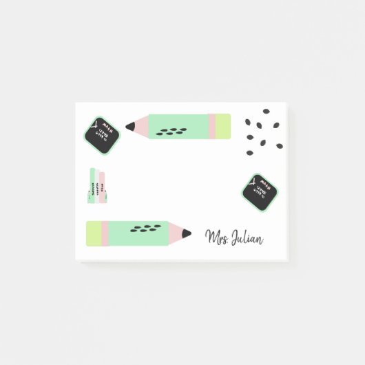 Watermeloen Thema Terug naar School Leraren Naam Post-it® Notes (Voorkant)