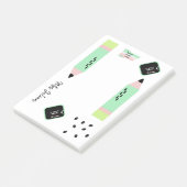 Watermeloen Thema Terug naar Schoolleraren Naam 4x Post-it® Notes (Schuin)