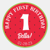 Watermeloen Theme Birthday Sticker (Voorkant)