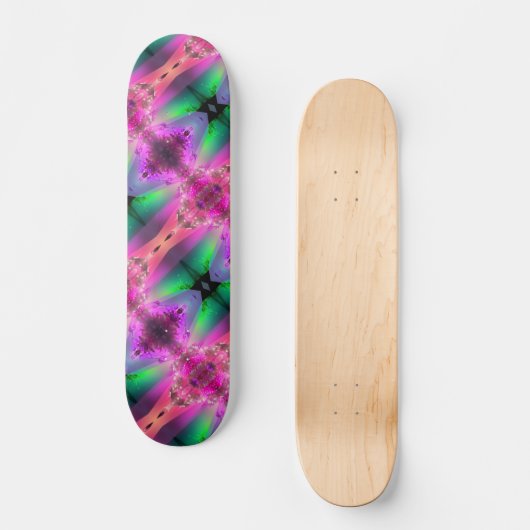 Watermeloen Toermalijn Neon Green Hot Pink Abstrac Persoonlijk Skateboard (Voorkant)
