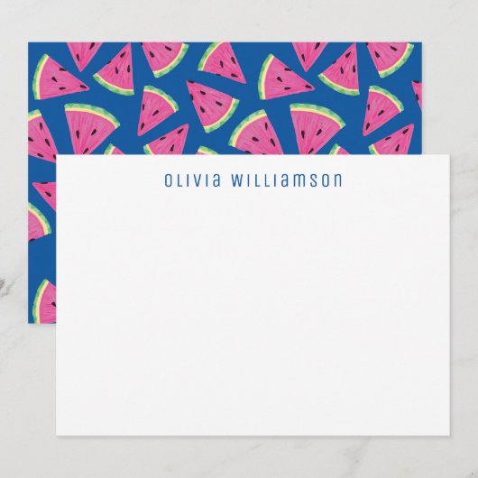 Watermeloen Tropisch Fruit Notitiekaartje (Voorkant / Achterkant)