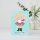 Watermeloen Tutu Amerikaanse Blonde Meisje Verjaar Briefkaart (Staand voorkant)
