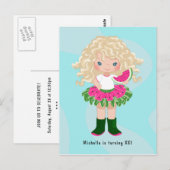 Watermeloen Tutu Amerikaanse Blonde Meisje Verjaar Briefkaart (Voorkant / Achterkant)