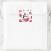 Watermeloen Twee Lief Verjaardagsfeest Vierkante Sticker (Tas)