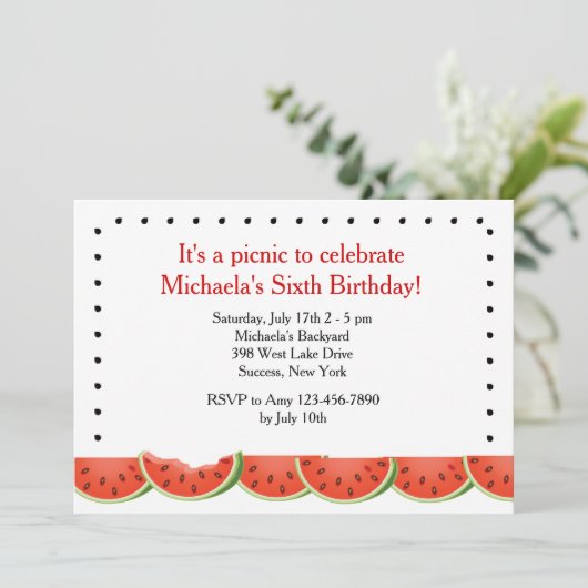 watermeloen - uitnodiging (Staand voorkant)