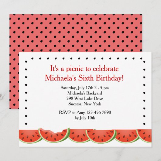 watermeloen - uitnodiging (Voorkant / Achterkant)