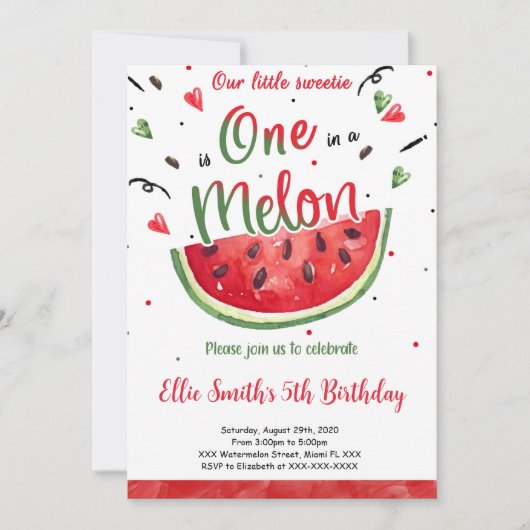 Watermeloen Uitnodiging (Voorkant)