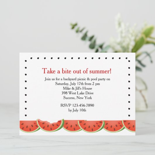 watermeloen - uitnodiging (Staand voorkant)