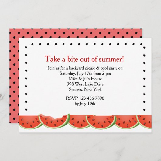 watermeloen - uitnodiging (Voorkant / Achterkant)