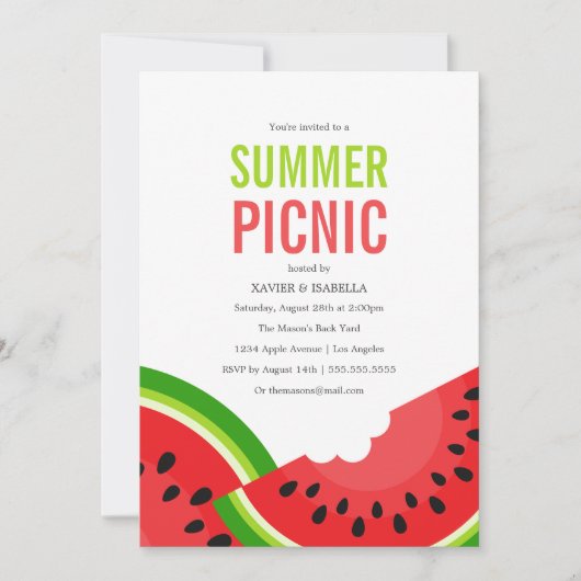 Watermeloen | Uitnodiging zomerpartij (Voorkant)