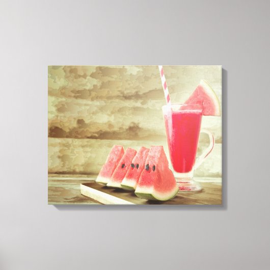 Watermeloen Verfrissing Wall Art Canvas Afdruk (Voorkant)