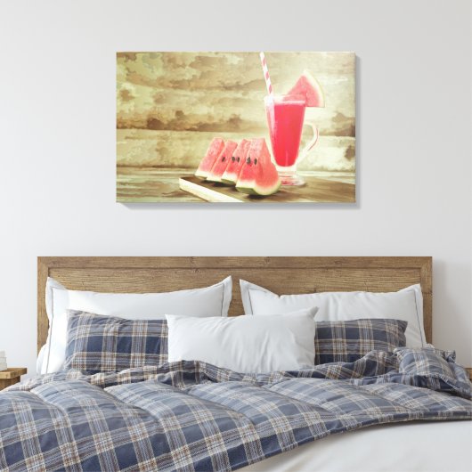 Watermeloen Verfrissing Wall Art Canvas Afdruk (Insitu (Slaapkamer))