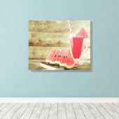 Watermeloen Verfrissing Wall Art Canvas Afdruk (Insitu (Houten vloer))