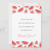 Watermeloen Verjaardag, Een in een meloen Dank u K Kaart (Voorkant)