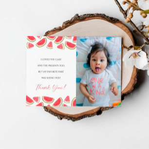 Watermeloen Verjaardag, Een in een meloen Dank u K Kaart