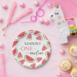 Watermeloen Verjaardag, Een in een meloen Verjaard Papieren Bordje