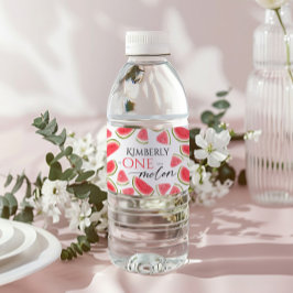 Watermeloen Verjaardag, Een in een meloen Verjaard Waterfles Etiket