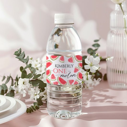 Watermeloen Verjaardag, Een in een meloen Verjaard Waterfles Etiket