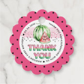 Watermeloen Verjaardag Gepersonaliseerde Ballon Br Bedankjes Labels (Voorkant)