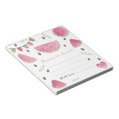 Watermeloen verjaardag tijd capsule bericht notitieblok (Schuin)