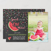 Watermeloen Verjaardag Uitnodiging Melon Summer Pa (Voorkant / Achterkant)