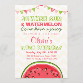 Watermeloen Verjaardag Uitnodiging Zon Zomerfeest