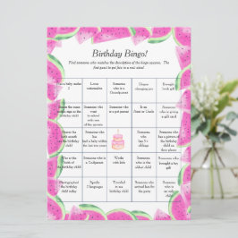 Watermeloen Verjaardag Vind Gast Bingo spelkaart Feestdagenkaart