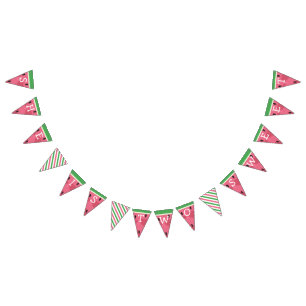 Watermeloen Verjaardagsbanner Vlaggetjes