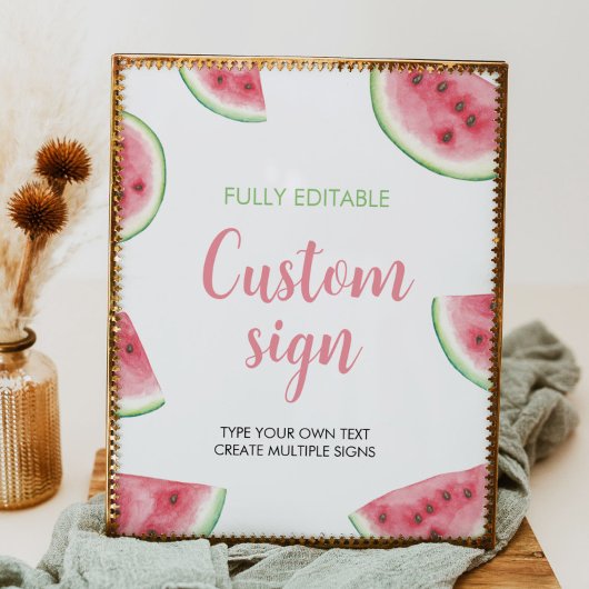 Watermeloen Verjaardagsfeest Tafelteken Poster