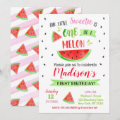 Watermeloen Verjaardagsfeest Uitnodigingen (Voorkant / Achterkant)