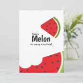 Watermeloen Verjaardagsfeestje Bedankkaart (Staand voorkant)