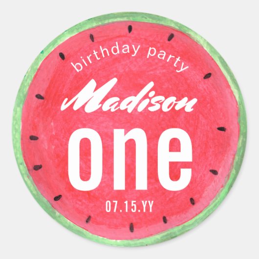 Watermeloen | Verjaardagsfeestje | Sticker (Voorkant)