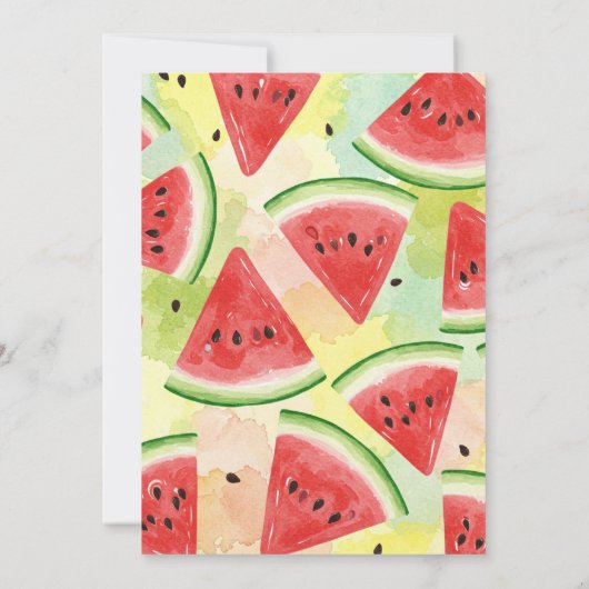 Watermeloen verjaardagsfeestje uitnodiging (Achterkant)