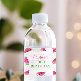 Watermeloen Verjaardagsfeestje Waterfles Label Etiket
