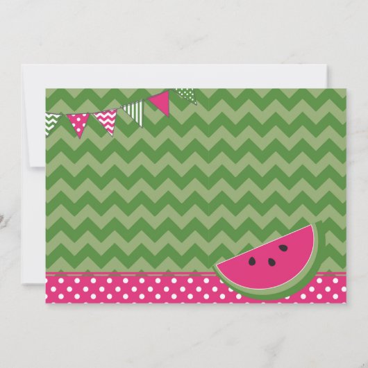 Watermeloen Verjaardagsfeestuitnodiging Kaart (Achterkant)