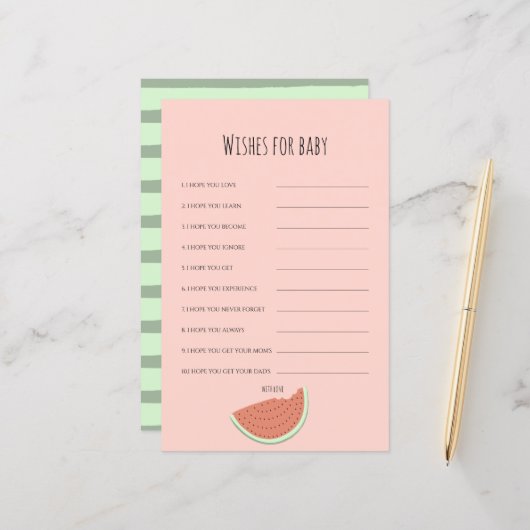 Watermeloen Verjaardagsfeestwensen voor Baby (Voorkant / Achterkant in situ)