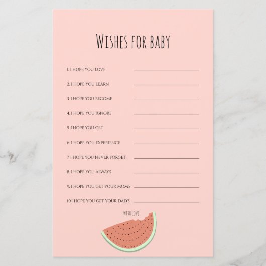 Watermeloen Verjaardagsfeestwensen voor Baby (Voorkant)