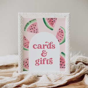 Watermeloen Verjaardagskaarten en Geschenken Teken Poster
